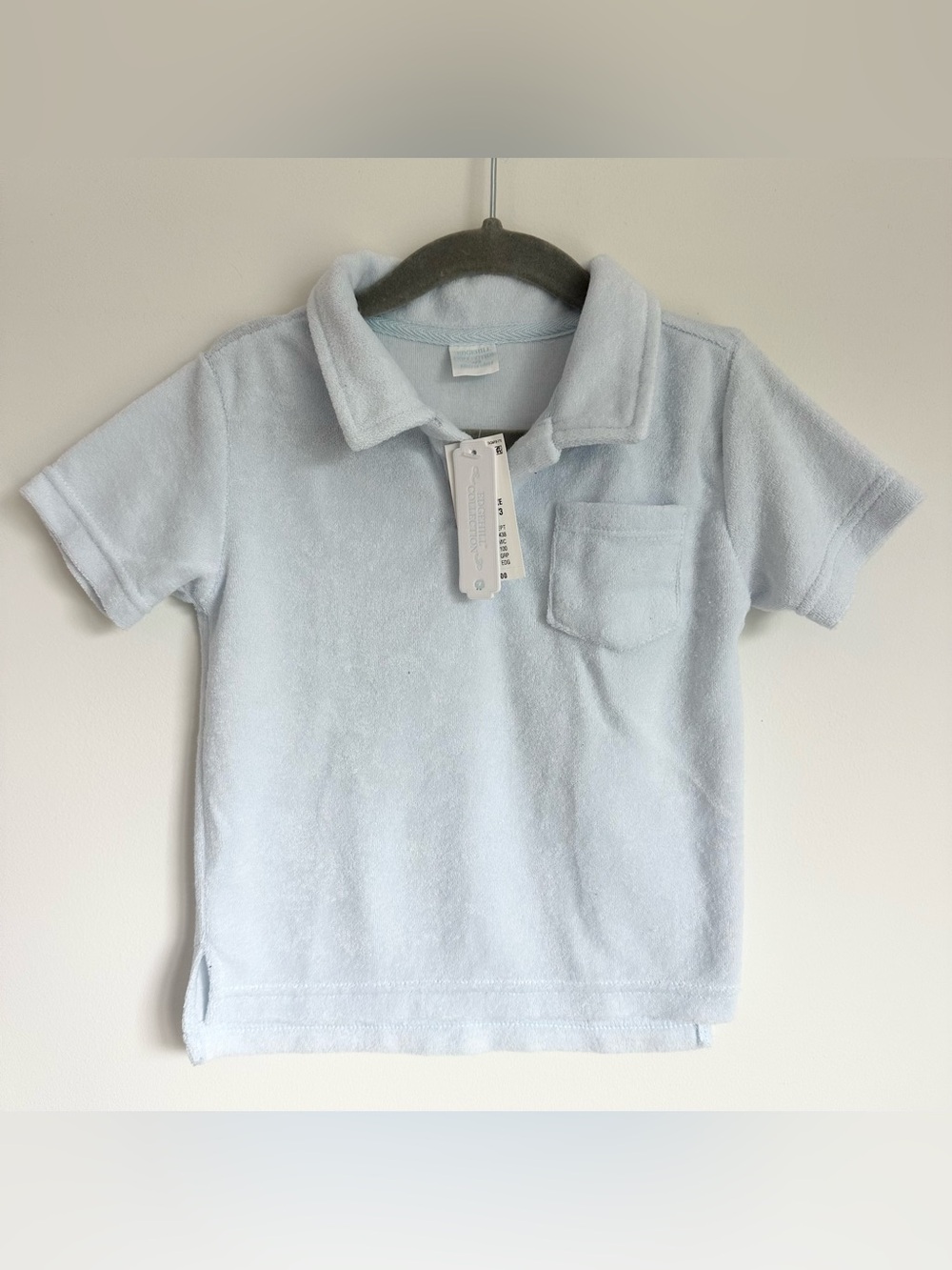 Brand New w Tags! EDGEHILL COLLECTION Light Blue Terry Polo Shirt Size 2-3Y